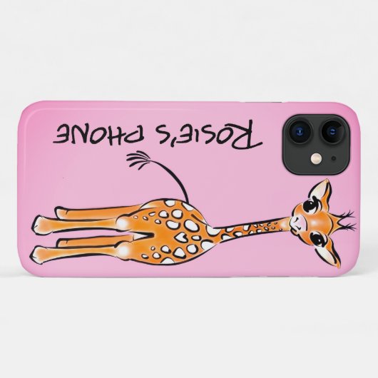 Baby Giraffe - rosa Hintergrund Case-Mate iPhone Hülle (Rückseite (Horizontal))