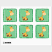 Baby Giraffe | Safari Animals Party Quadratischer Aufkleber (Blatt)