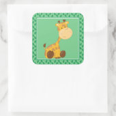 Baby Giraffe | Safari Animals Party Quadratischer Aufkleber (Tasche)