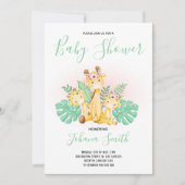 Baby Giraffe Safari Baby Shower Invitation Einladung (Vorderseite)
