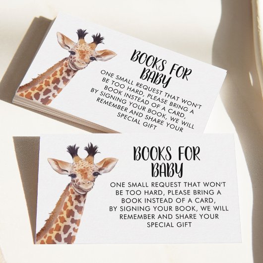 Baby Giraffe Safari Book Request Begleitkarte