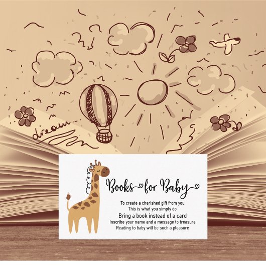 Baby Giraffe Safari Book Request Begleitkarte