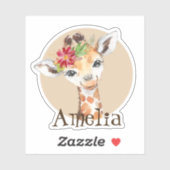 Baby Giraffe Safari Jungle Personalisiert Aufkleber (Blatt)