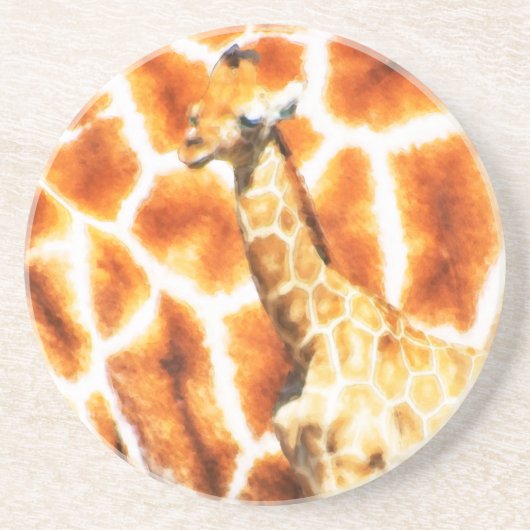 Baby Giraffe Sandstein Untersetzer (Vorne)
