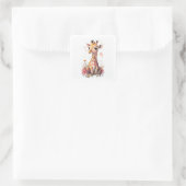 Baby Giraffe Square Sticker (Tasche)