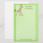Baby Giraffe Stationery Briefpapier (Vorne/Hinten)