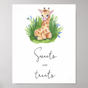 Baby Giraffe - Süßigkeiten und Leckereien Babydusc Poster