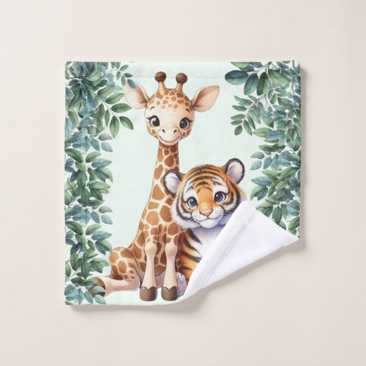 Baby Giraffe und Baby Tiger Waschtuch Waschlappen (Waschlappen)