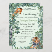 Baby Giraffe und Tiger Baby Dusche Einladung (Vorne/Hinten)