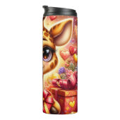 Baby Giraffe Valentine Gift Box Wrap Thermosbecher (Nach rechts gedreht)