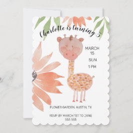 Baby Giraffe Watercolor Handgemalt Feiertagskarte
