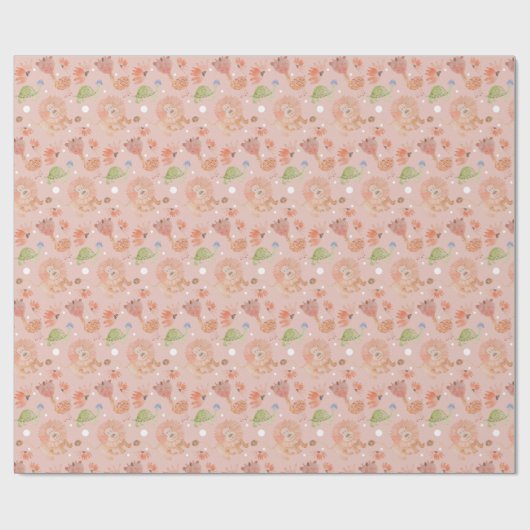 Baby Giraffe Watercolor Handgemalte Wrapping Pape Geschenkpapier (Flach)