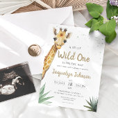 Baby Giraffe Wild One Safari Animal Baby Shower Einladung