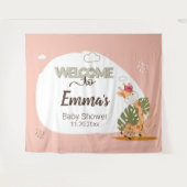 Baby-Giraffe, Willkommen bei Baby-Dusche Wandteppich (Vorderseite (Horizontal))