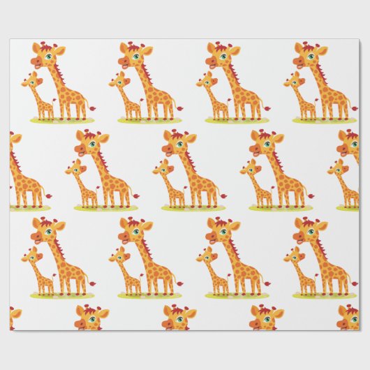 Baby Giraffe Wrapping Paper Geschenkpapier (Flach)