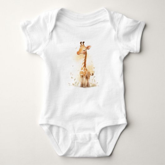 Baby Giraffe, Zootiere, Safari-Tiere, Baby Baby Strampler (Vorderseite)