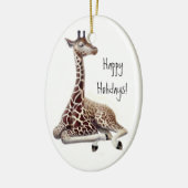 Baby-Giraffen-Feiertags-Verzierung Keramikornament (Links)