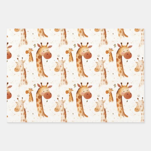 Baby Giraffen Geschenkpapier Set (Vorderseite)