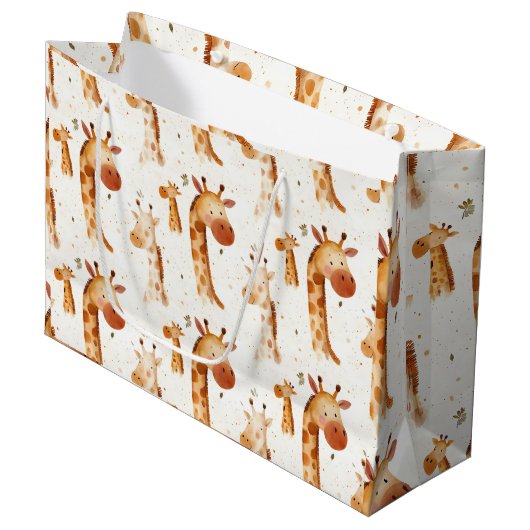 Baby Giraffen Große Geschenktüte (Vorderseite Schrägansicht)
