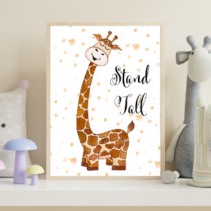 Baby-Giraffen-Kinderzimmer-Druck Steh aufrecht Nie Poster