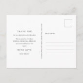 Baby GirI Birth Stats Monogram Foto Vielen Dank Postkarte (Rückseite)