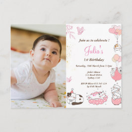 Baby Girl 1. Geburtstag Foto Postkarte
