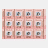 Baby Girl 1. Geburtstag Pink Scrapbooking Geschenkpapier Set (Vorderseite)