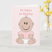 Baby Girl 1. Geburtstagskarte Karte (Gelbe Blume)