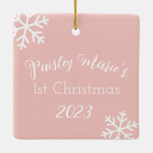 Baby Girl 1. Personalisierte Weihnachtsdekoration Keramikornament