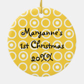 Baby Girl 1. Weihnachtsdekoration Keramikornament (Hinten)