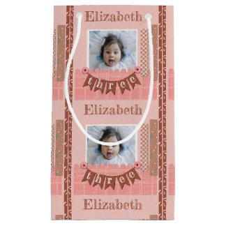 Baby Girl 3. Geburtstag Pink Scrapbook Kleine Geschenktüte