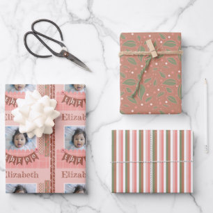 Baby Girl 3. Geburtstag Pink Scrapbooking Geschenkpapier Set
