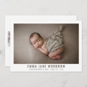 Baby Girl 4 Foto Collage Geburtsankündigung (Vorne/Hinten)