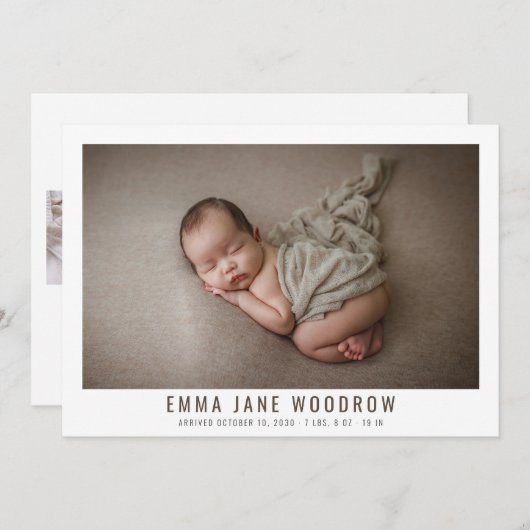 Baby Girl 4 Foto Collage Geburtsankündigung (Vorne/Hinten)