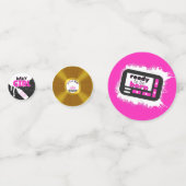 Baby Girl 90er Retro Hot Pink Hip Hop Baby Dusche Konfetti (Rückseiten)