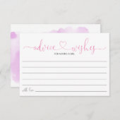 Baby Girl Advice Dusche Einladung (Vorne/Hinten)