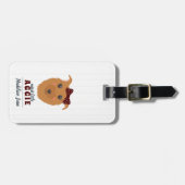 Baby Girl Aggie Dog Maroon Bag Tag Gepäckanhänger (Vorderseite horizontal)