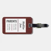 Baby Girl Aggie Dog Maroon Bag Tag Gepäckanhänger (Rückseite horizontal)