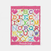 Baby Girl Alphabet Quilt Design Fleece Blanket (Vorderseite)