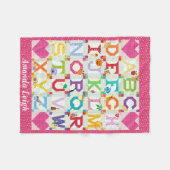 Baby Girl Alphabet Quilt Design Fleecedecke (Vorderseite (Horizontal))