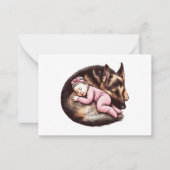 Baby Girl and German Shepherd Mitteilungskarte (Vorderseite)