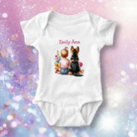 Baby Girl and German Shepherd Personalisiert