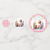 Baby Girl and Kitten | Babydusche Konfetti (Vorderseiten)