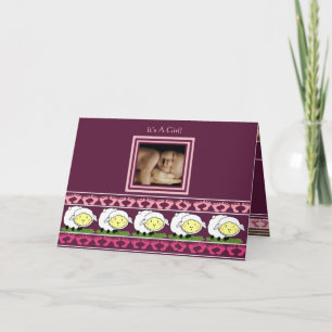 Baby Girl Annoucement Sheep mit Ihrem Foto - Ankündigung