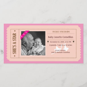 Baby Girl Announcation - Movie Ticket Style Ankündigung