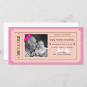 Baby Girl Announcation - Movie Ticket Style Ankündigung (Vorne/Hinten)