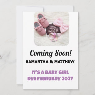 Baby Girl Announcation Ultrasound Foto Schwangersc