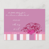 Baby Girl Announcement - Ankündigungspostkarte (Rückseite)