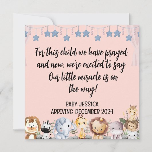 Baby Girl Announcement Card Dieses Kind 2 (Vorderseite)