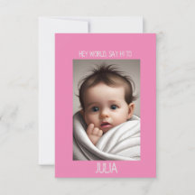 Baby Girl Announcement Cards mit Foto